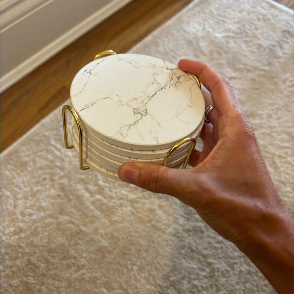 Amazon marble coasters with gold holder I never used them